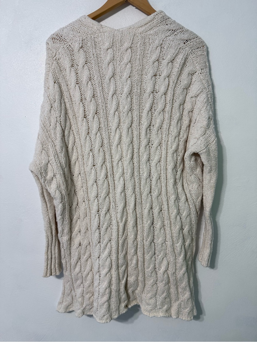 Free People Easy Cable V-Neck Sweater Ivory see tag - Picture 8 of 10